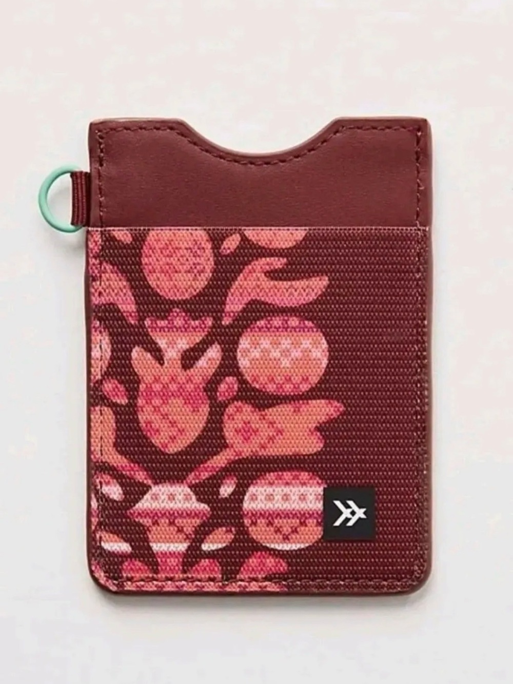 FP Movement by Free People Burgundy Card Sleeve with Pink Floral Print